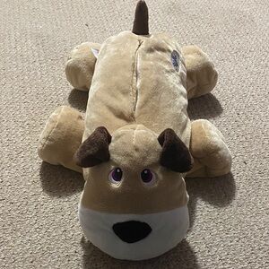 Stuffies puppy dog Adorable Tan and Brown Stuffed Dog toy with secret pockets